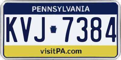 PA license plate KVJ7384