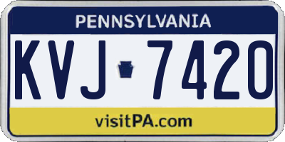 PA license plate KVJ7420
