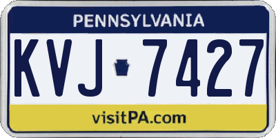 PA license plate KVJ7427