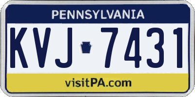PA license plate KVJ7431