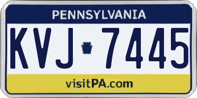 PA license plate KVJ7445