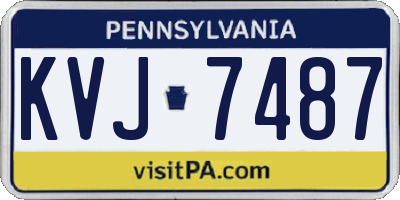 PA license plate KVJ7487