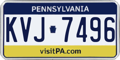 PA license plate KVJ7496