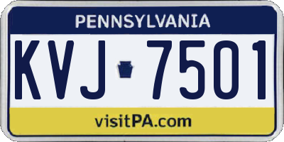 PA license plate KVJ7501