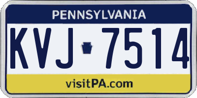 PA license plate KVJ7514