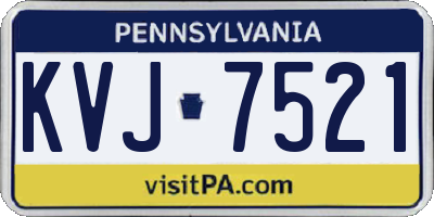 PA license plate KVJ7521