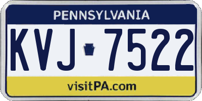 PA license plate KVJ7522