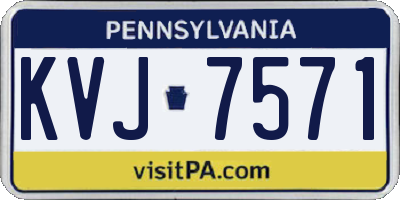 PA license plate KVJ7571