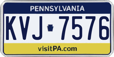 PA license plate KVJ7576