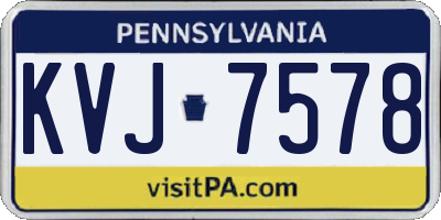 PA license plate KVJ7578