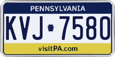 PA license plate KVJ7580