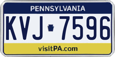PA license plate KVJ7596