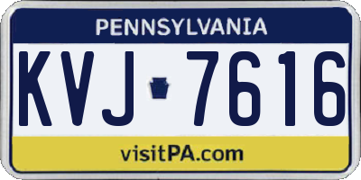 PA license plate KVJ7616