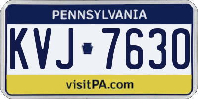 PA license plate KVJ7630