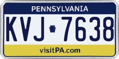 PA license plate KVJ7638