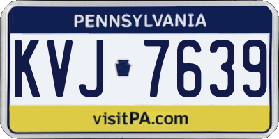 PA license plate KVJ7639