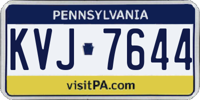 PA license plate KVJ7644
