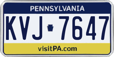 PA license plate KVJ7647