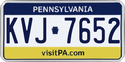 PA license plate KVJ7652
