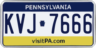 PA license plate KVJ7666