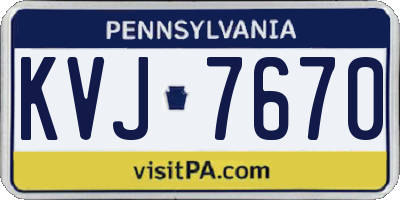 PA license plate KVJ7670