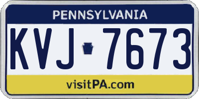 PA license plate KVJ7673