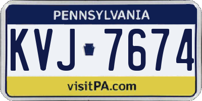 PA license plate KVJ7674