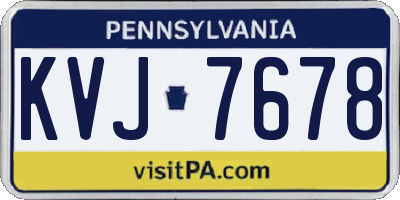 PA license plate KVJ7678