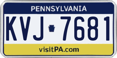 PA license plate KVJ7681