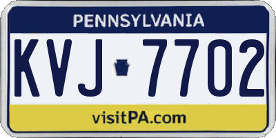 PA license plate KVJ7702