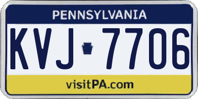 PA license plate KVJ7706