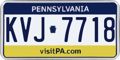 PA license plate KVJ7718