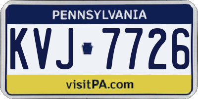 PA license plate KVJ7726