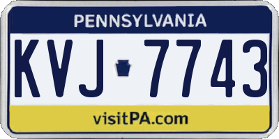 PA license plate KVJ7743