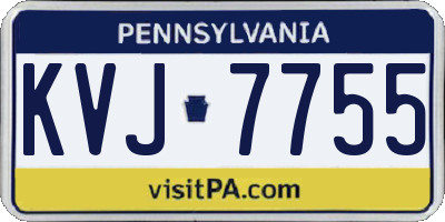 PA license plate KVJ7755