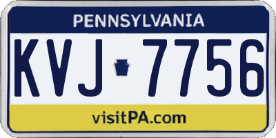 PA license plate KVJ7756