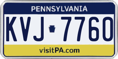 PA license plate KVJ7760