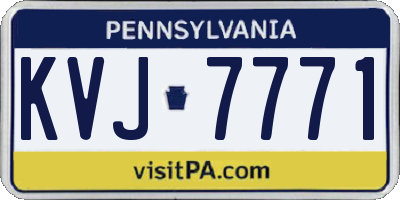 PA license plate KVJ7771