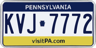 PA license plate KVJ7772