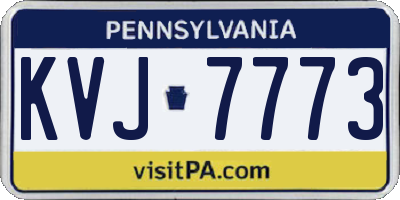 PA license plate KVJ7773