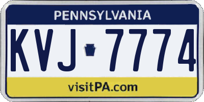 PA license plate KVJ7774