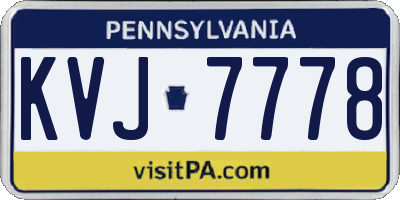 PA license plate KVJ7778