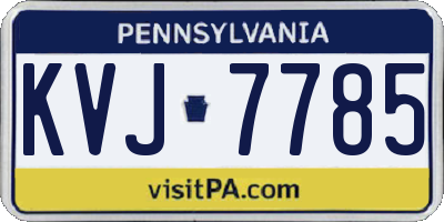 PA license plate KVJ7785