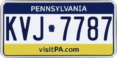 PA license plate KVJ7787