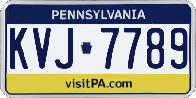 PA license plate KVJ7789