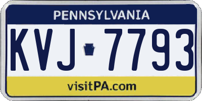 PA license plate KVJ7793