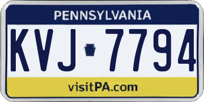 PA license plate KVJ7794