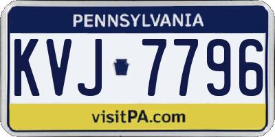 PA license plate KVJ7796