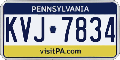PA license plate KVJ7834