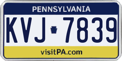 PA license plate KVJ7839